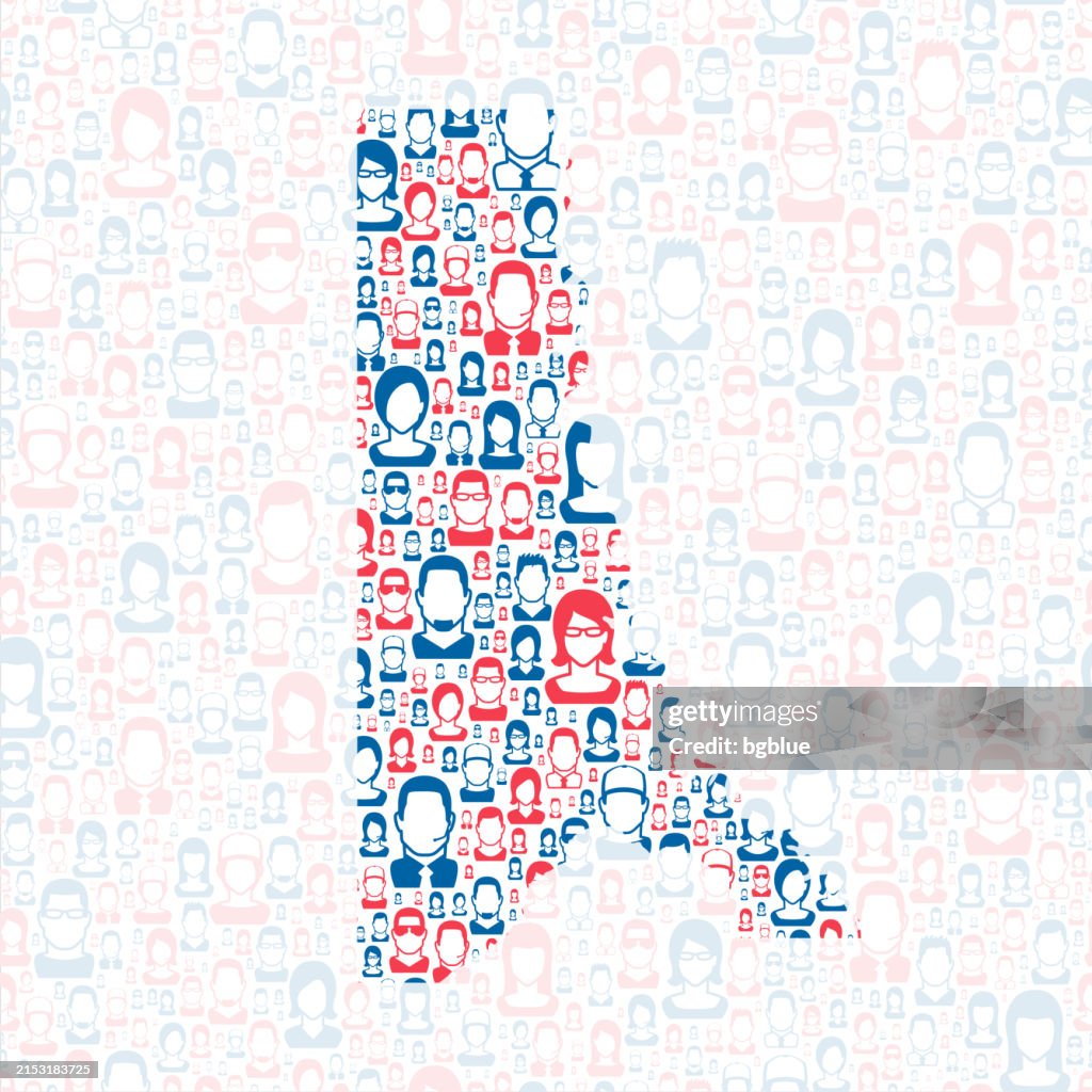 Caddo Parish, Louisiana. Map with blue and red People