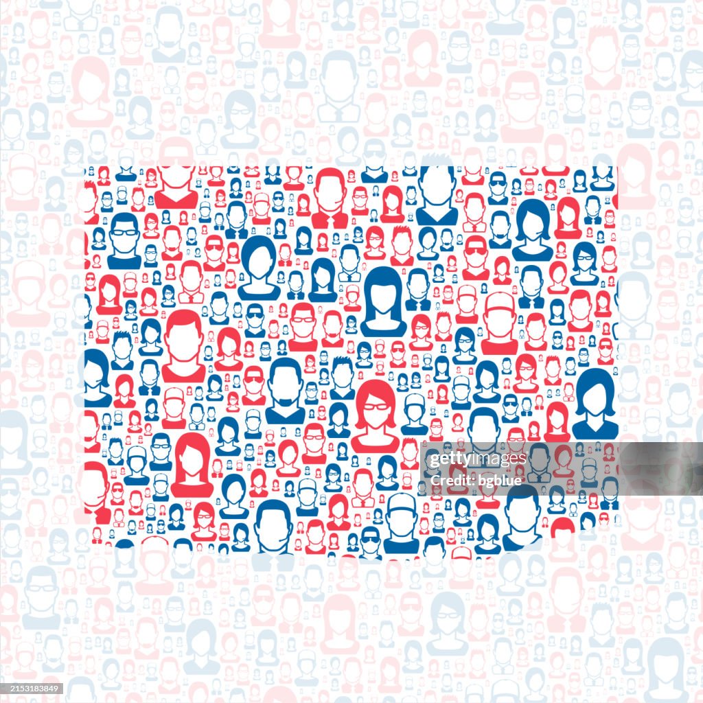 Buffalo County, Nebraska. Map with blue and red People