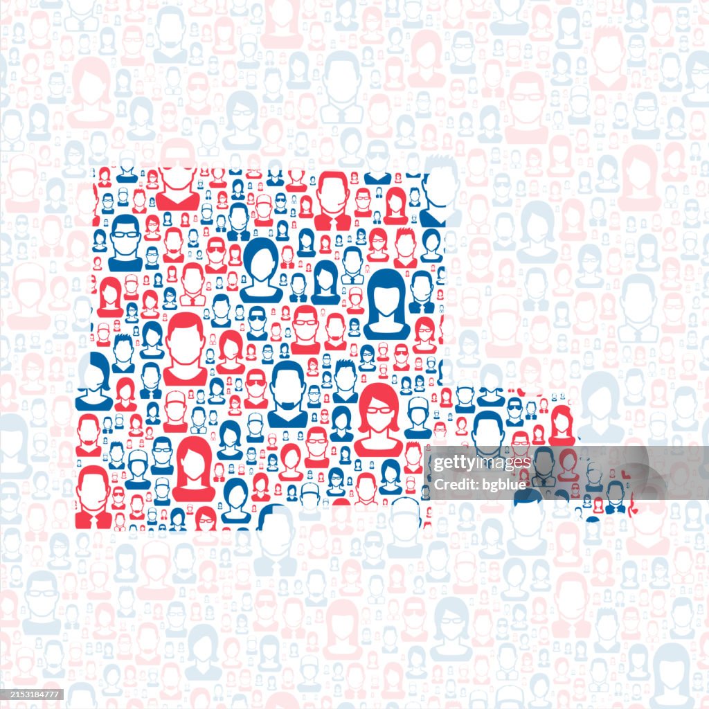 Jefferson County, Arkansas. Map with blue and red People