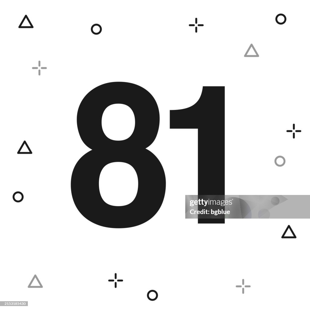 81 - Number Eighty-one. Icon on white background