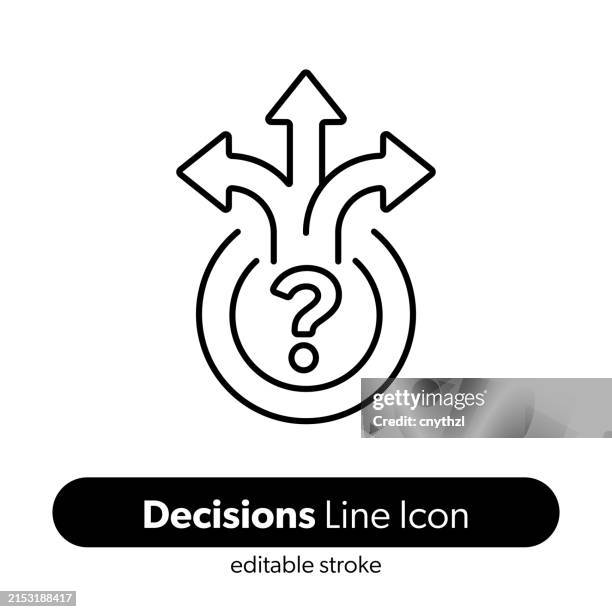 liniensymbol für entscheidungen. bearbeitbares strichvektorsymbol. - aussuchen stock-grafiken, -clipart, -cartoons und -symbole
