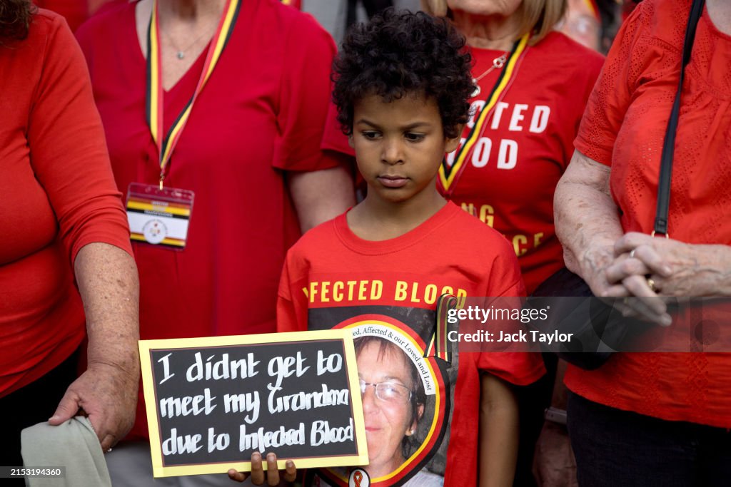 A Vigil Is Held For victims Of The Infected Blood Scandal Ahead Of Public Inquiry Publication