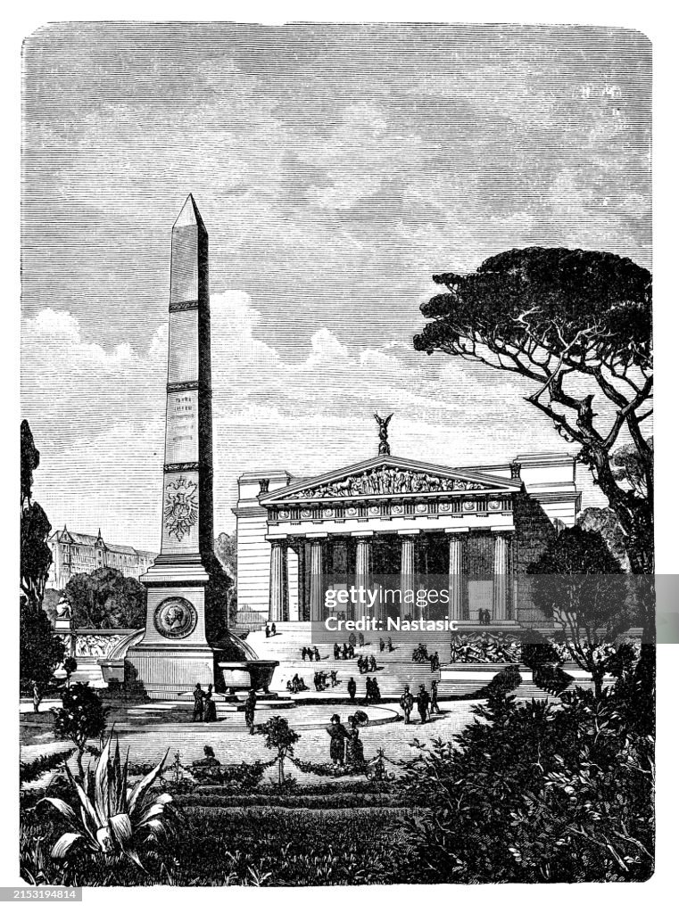 From the anniversary art exhibition in Berlin 1886. Temple of Zeus, Pergamon altar and obelisk