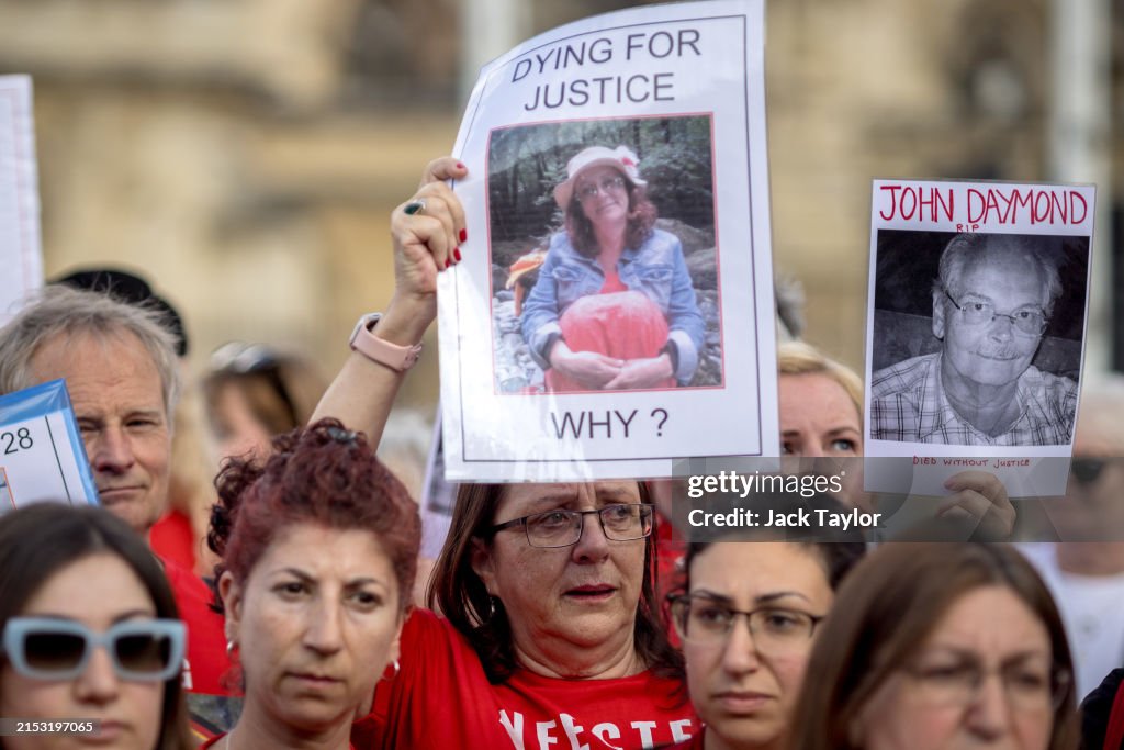 A Vigil Is Held For victims Of The Infected Blood Scandal Ahead Of Public Inquiry Publication