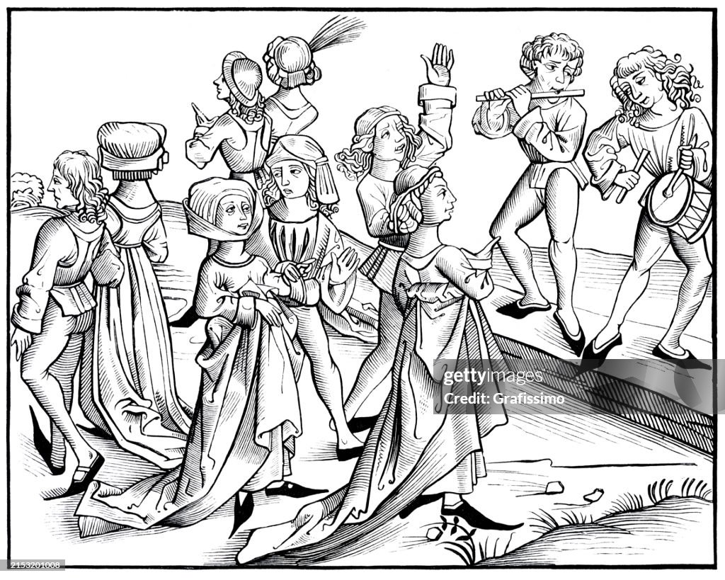 Los bailarines de la noche de Navidad, Núremberg, Alemania, siglo XV