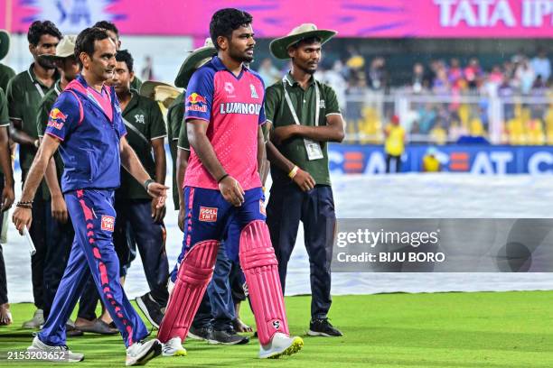 Sahil Raj Rajasthan Royals' captain Sanju Samson looks on after the Indian ...