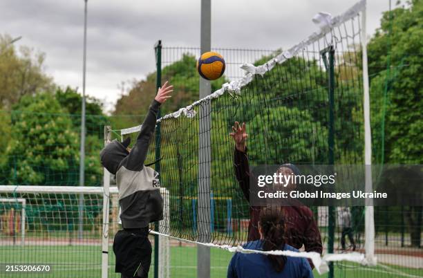 Exploding Volleball 94 Volleyball Ball In Fire Stock Photos, High-Res Pictures, and Images ...