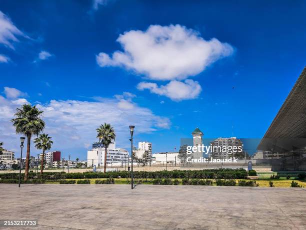 view of casa voyageurs train station building seen from back in casablanca, morocco - casablanca photos et images de collection