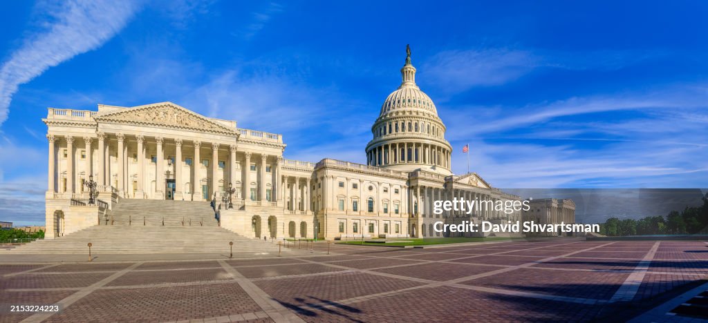 The East Side of the US Capitol Building in the early morning, Washington DC, USA.