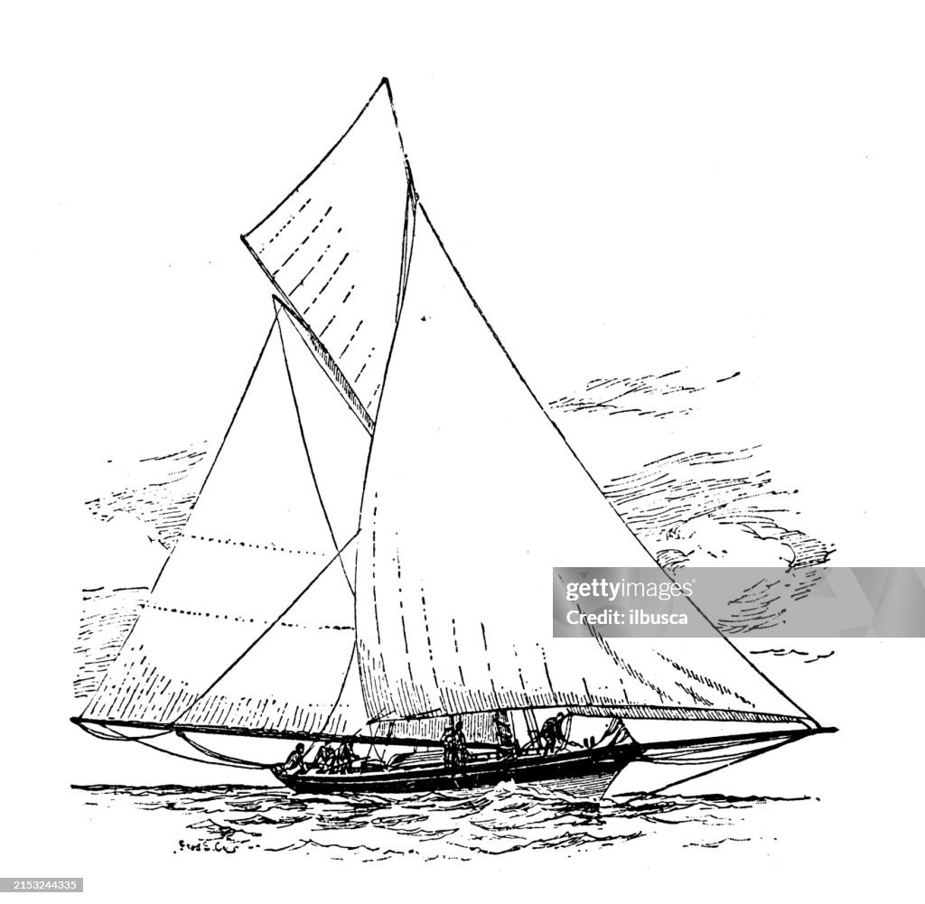 Antique image: Sailing boat, "Minerva"