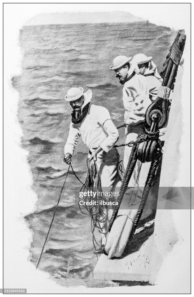 Antique image: US navy soldiers