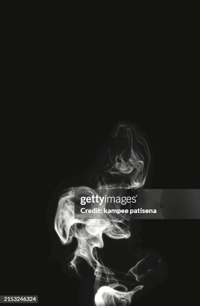 abstract realistic soft smoke , fog , vapor on black background. - fumo foto e immagini stock