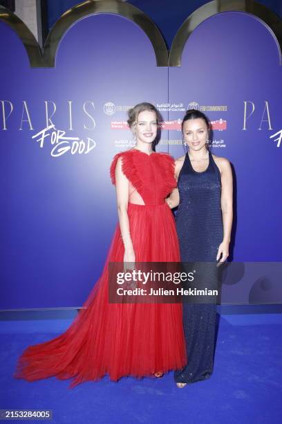 Rafa Kalimann and Natalia Vodianova attend the Naked Heart Paris Dinner on May 16, 2024 in Paris, France.