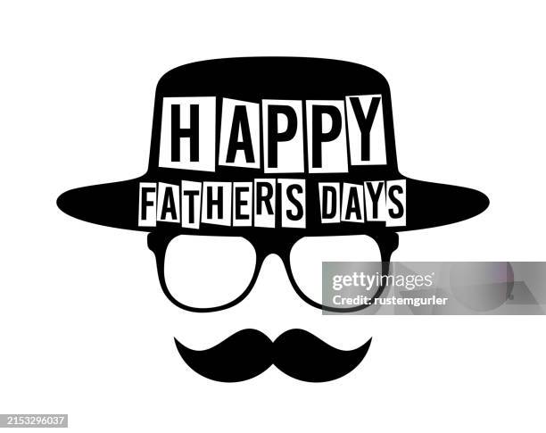 happy fathers day. on white background - moustache stock illustrations
