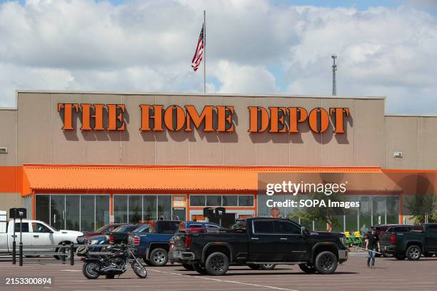 An exterior view of a Home Depot home improvement store.