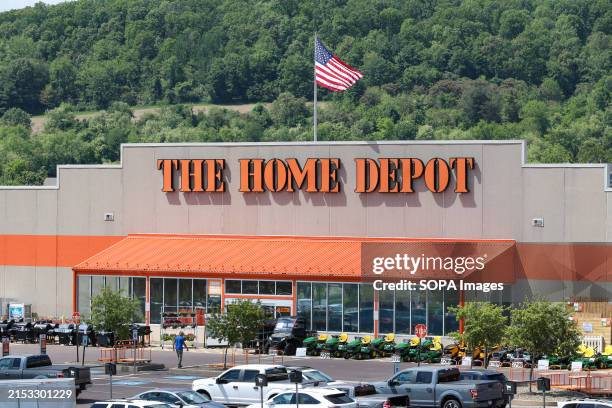 An exterior view of a Home Depot home improvement store.