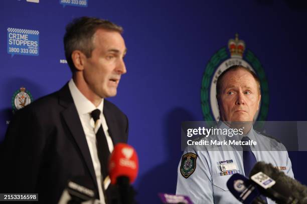 Assistant Commissioner Michael Fitzgerald, State Crime Commander looks on during a press conference at the NSW Police Headquarters, Parramatta on May...