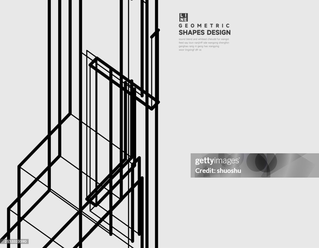 Abstract Perspective Sketch Line Pattern Decoration Material Background ...