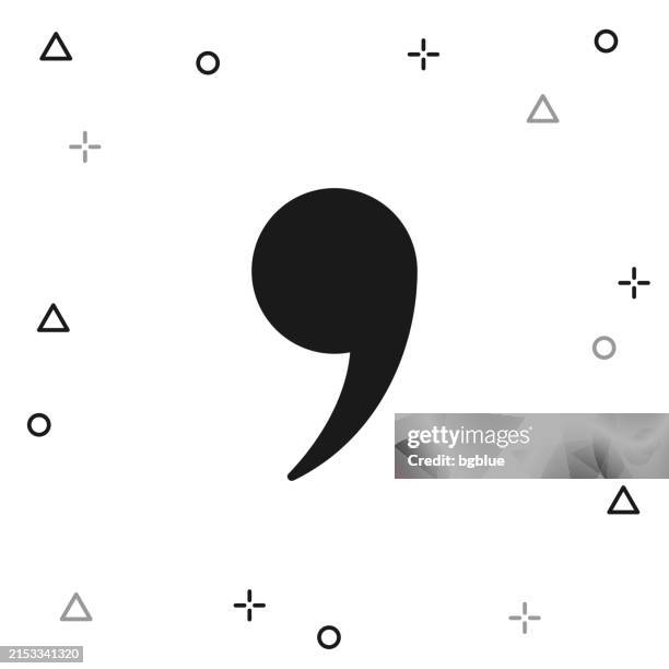 komma-symbol. symbol auf weißem hintergrund - komma stock-grafiken, -clipart, -cartoons und -symbole