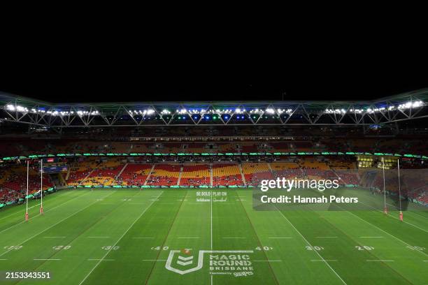 General view is seen of the ground before the first game of Magic Round before the round 11 NRL match between Canberra Raiders and Canterbury...