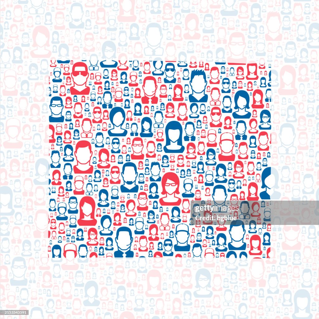 Outagamie County, Wisconsin. Map with blue and red People