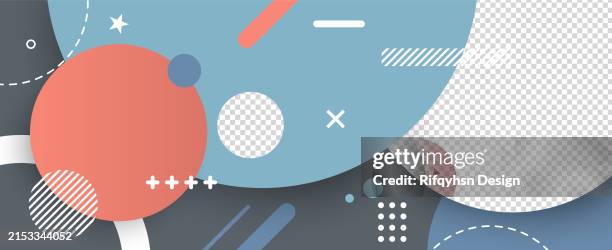 modern multicolored geometric circle shape design element, wide abstract background banner for social media post, web banner and flyer - document header stock illustrations