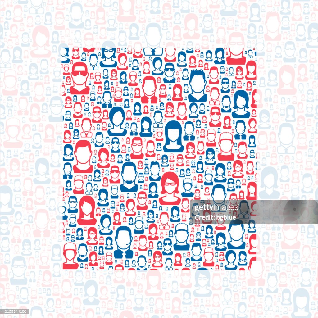 Tippecanoe County, Indiana. Karte mit blauen und roten Personen