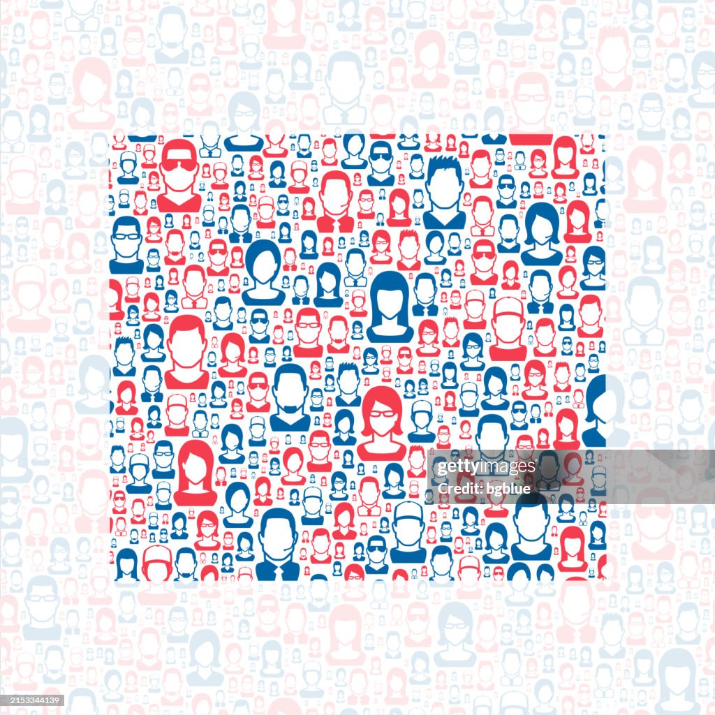 Branch County, Michigan. Map with blue and red People