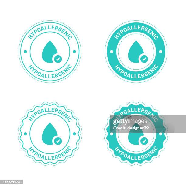 bildbanksillustrationer, clip art samt tecknat material och ikoner med hypoallergenic icon set vector design. - reliable
