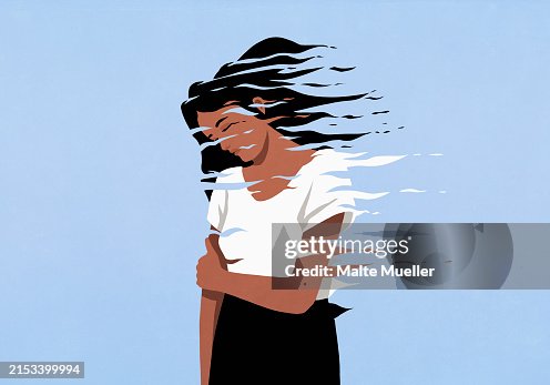 Ripples distorting depressed woman Ripples distorting depressed woman
