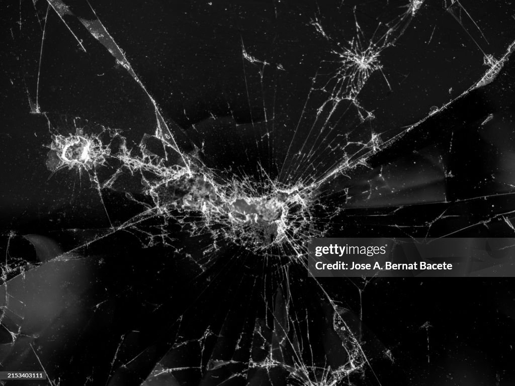 Imploded Computer Screen Screen Of A Computer Monitor Broken And Cracked By An Impact High-Res ...