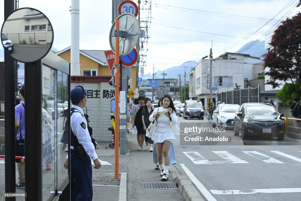 A black screen built to dissuade tourists from taking photos of Mount Fuji in Japan