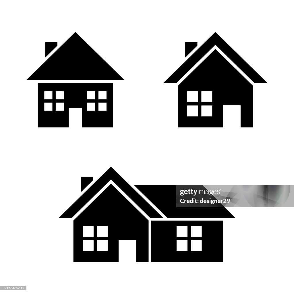House or Home Icon Set Vector Design.