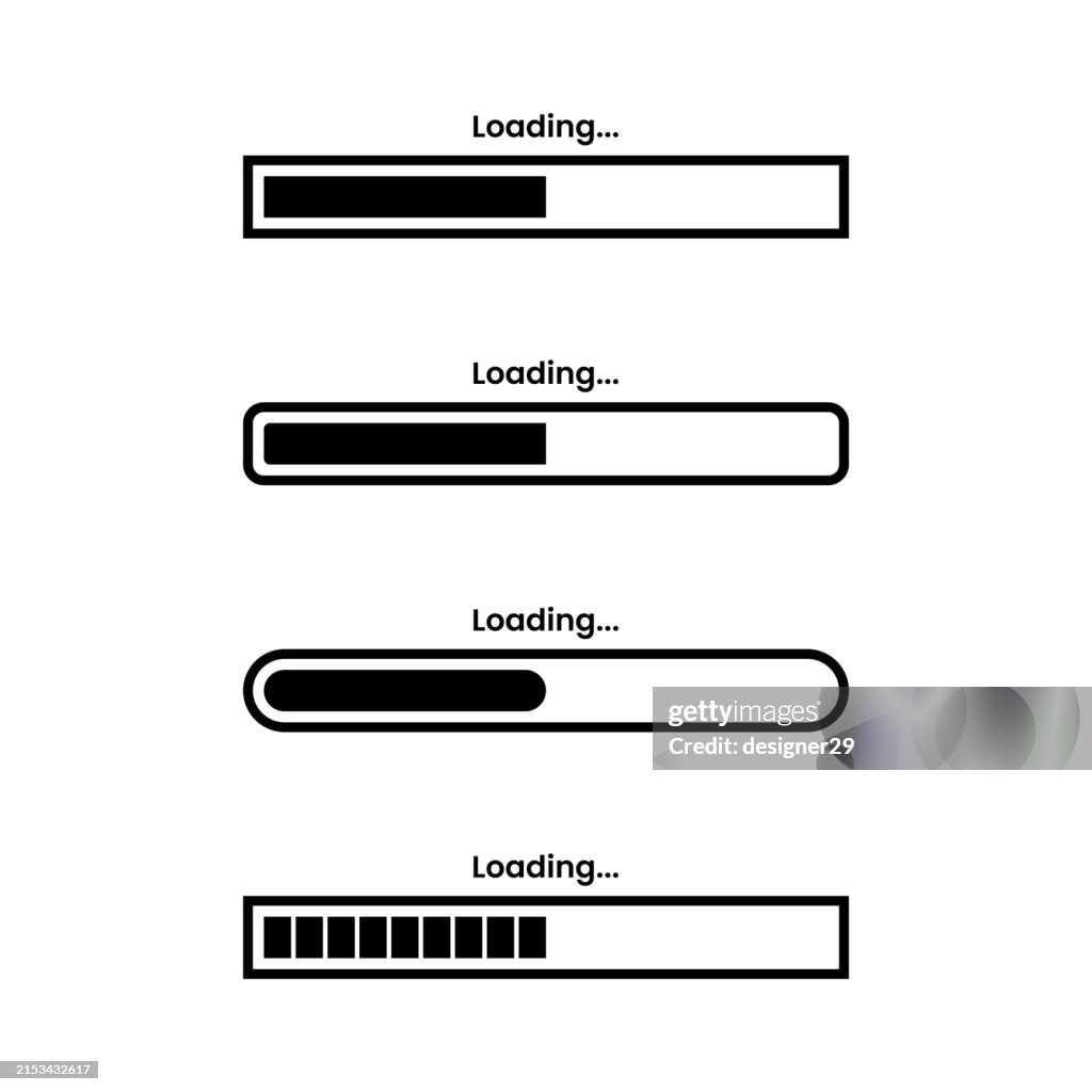 Chargement De l'icône de la barre Set Vector Design.
