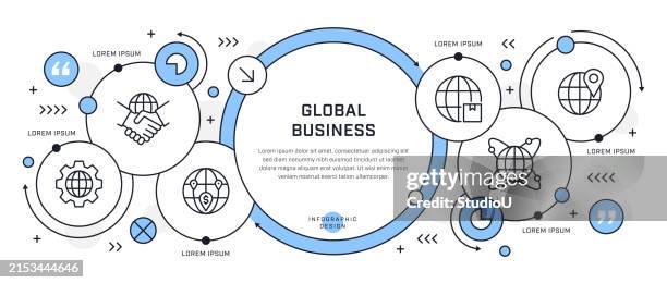 ilustrações de stock, clip art, desenhos animados e ícones de global business infographic design - finanças internacionais