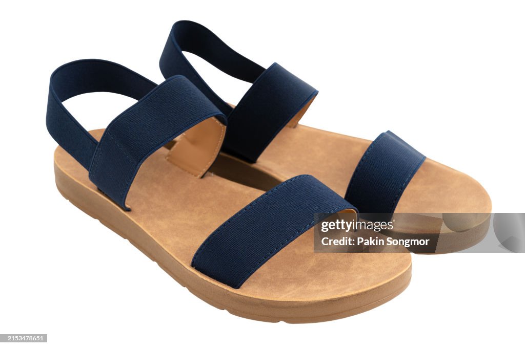 Women's beach slippers shoes isolated on white background, Save clipping path.