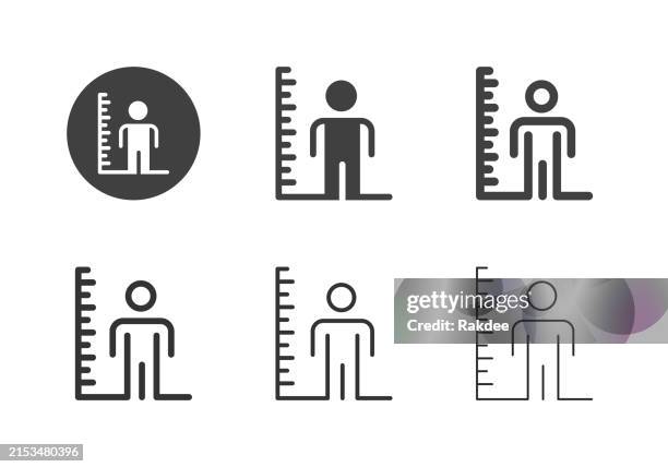 messen von symbolen für die menschliche körpergröße - multi series - menschliche körpergröße stock-grafiken, -clipart, -cartoons und -symbole