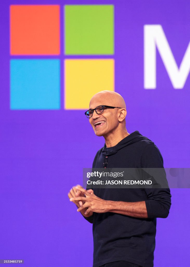 Ceo At Computer Microsoft CEO Satya Nadella speaks during the Microsoft Build... News ...