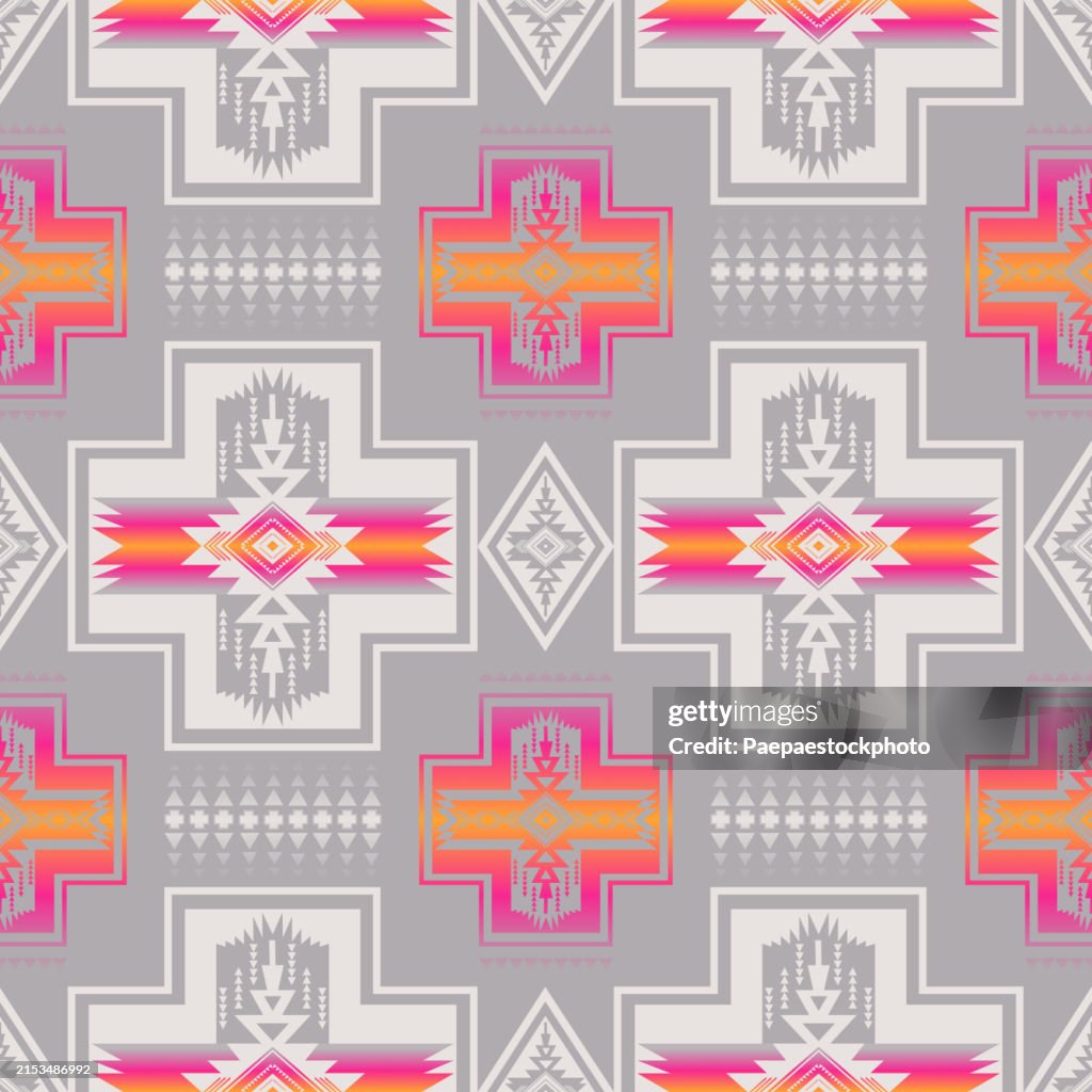Colorful Native American Geometric Pattern High-Res Vector Graphic ...