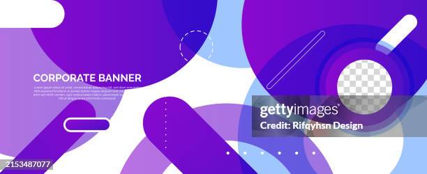 modern multicolored geometric circle shape design element, wide abstract background banner for social media post, web banner and flyer - webinar background stock illustrations