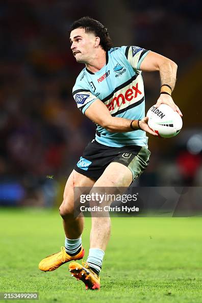 Danny Atkinson Daniel Atkinson of the Sharks passes during the round 11 NRL match ...