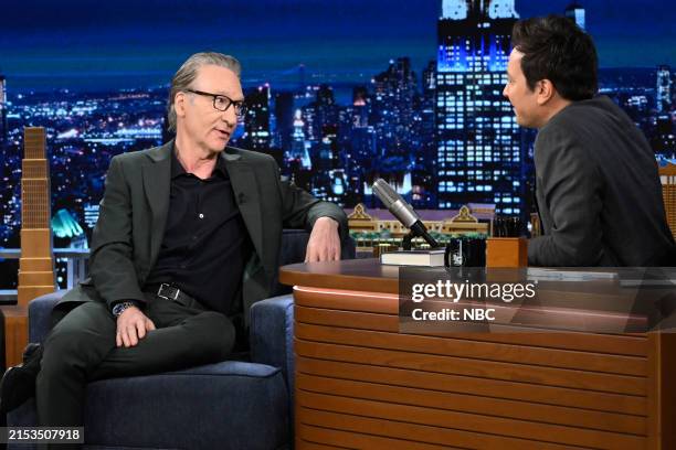 Episode 1978 -- Pictured: Comedian & writer Bill Maher during an interview with host Jimmy Fallon on Tuesday, May 21, 2024 --