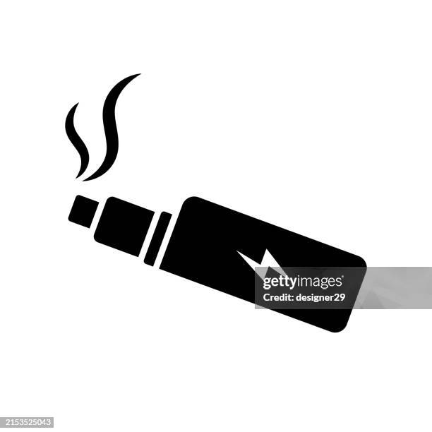 elektronische zigarette icon vektor design. - zigarette stock-grafiken, -clipart, -cartoons und -symbole