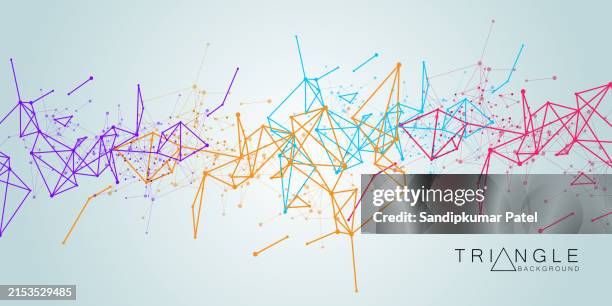abstract technology background with connecting dots and lines. - low poly sphere stock illustrations