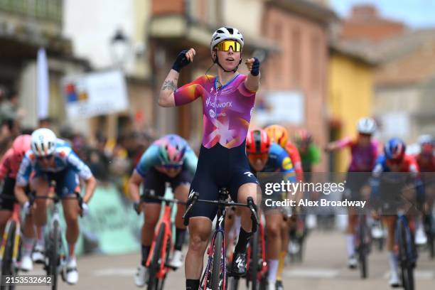 Lorena Wiebes of The Netherlands and Team SD Worx - Protime celebrates at finish line as stage winner during the the 9th Vuelta a Burgos Feminas...