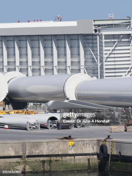 windmill generator parts stored in bibao, spain - bibao stock pictures, royalty-free photos & images