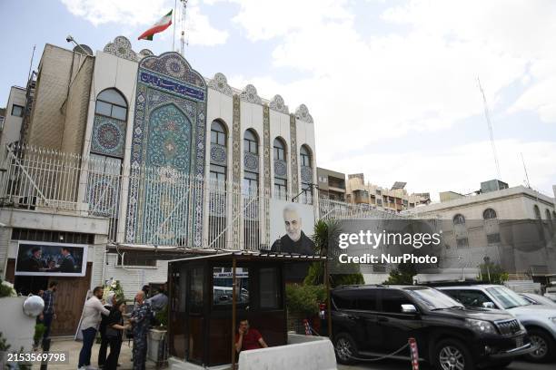 The funeral ceremony for the Iranian President is taking place in the Iranian embassy in Damascus, Syria, on May 21, 2024.