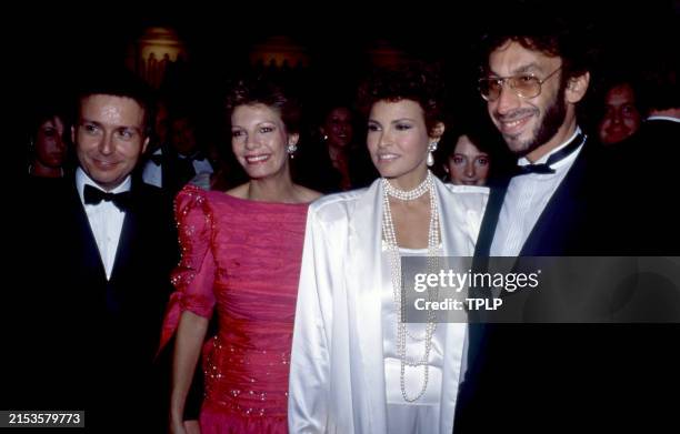 Greek shipping heir Basil Embiricos, wife Swiss-born American philanthropist, Princess Yasmin Aga Khan, American actress Raquel Welch and her husband...