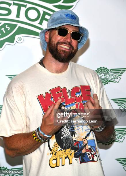 Travis Kelce walks the red carpet during Kelce Jam 2024 at Azura Amphitheater on May 18, 2024 in Bonner Springs, Kansas.
