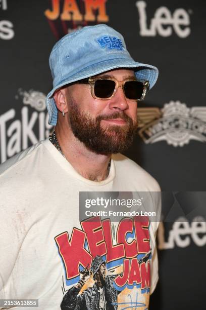 Leon Stringer Travis Kelce walks the red carpet during Kelce Jam 2024 at Azura ...